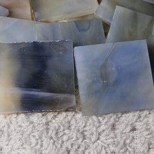 1" Blue Amber Stained Glass Mosaic Tile 25 PC