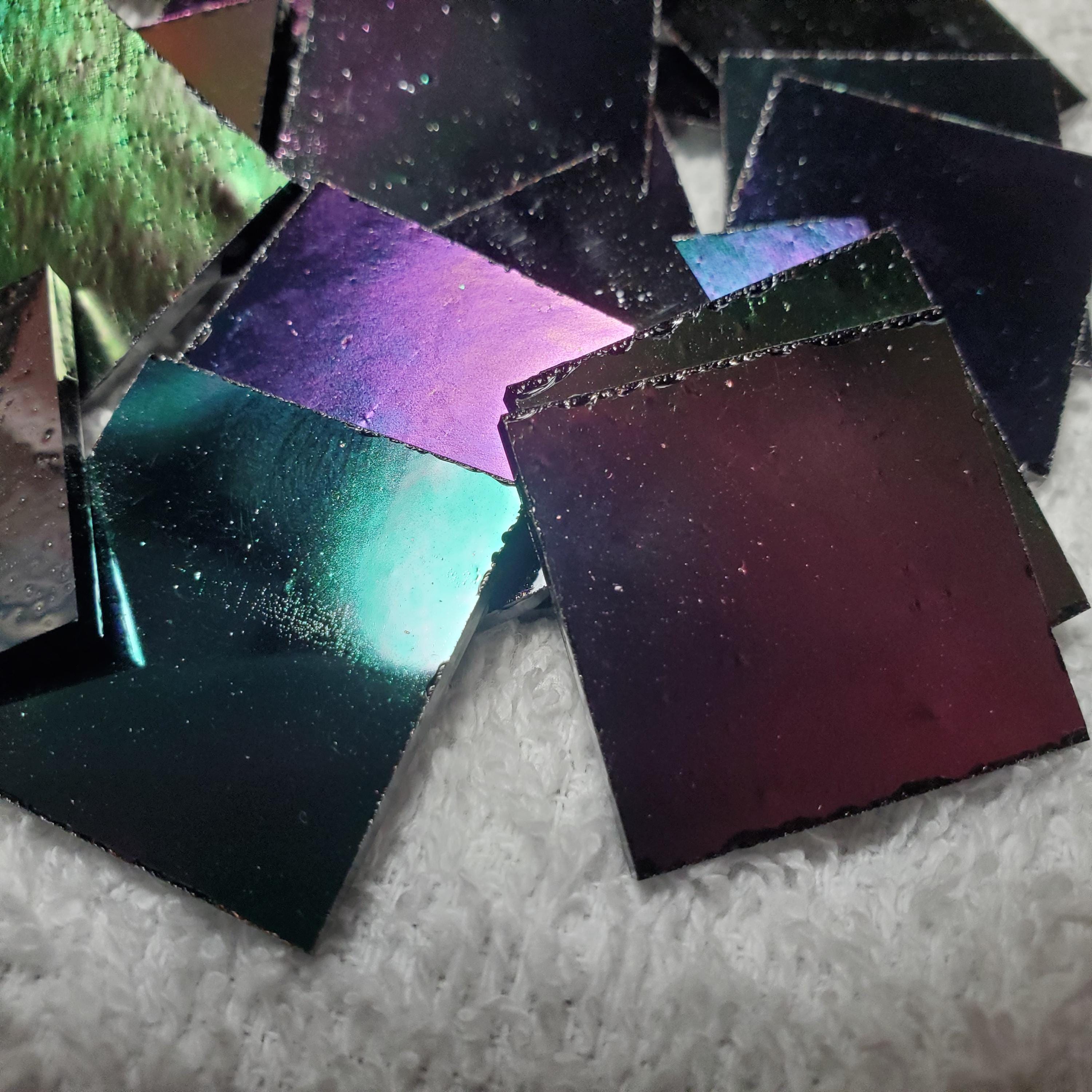 1 Inch Black Iridescent Stained Glass Mosaic Tiles 25 PC - Etsy