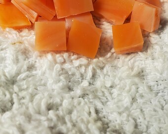 1/4" Orange Creamsicle Stained Glass Mosaic Tile 100 PC
