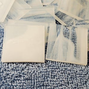 1&quot; Wispy White & Clear Stained Glass Mosaic Tile 25 PC