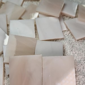 1&quot; Pink Champagne Stained Glass Mosaic Tile 25 PC