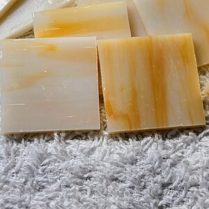 1&quot; Orange and White Stained Glass Mosaic Tile 25 PC
