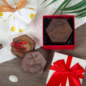 Custom Engraved First Curl Box, Personalized Wooden Hair Keepsake Gift Box, Ideal for Kids, New Parents & Baby Showers
