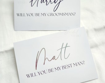 Personalised A6 Proposal Cards | Bridal Party Bridesmaid Maid of Honour Groomsmen Best Man Customised Bride Groom Wedding Gift Name
