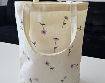 Reusable shopping bag Embroidered tote bag