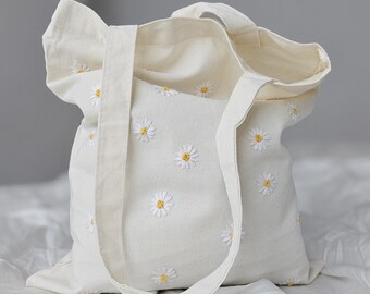 Embroidered tote bag Reusable shopping bag