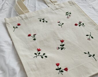 Reusable shopping bag Embroidered tote bag