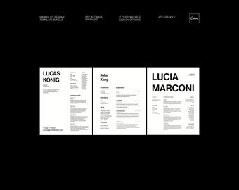 Plantillas de CV minimalistas: 7 diseños modernos para Canva y Pages. Compatible con ATS.