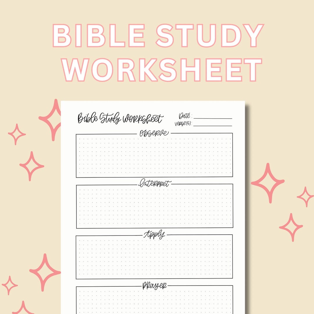 Bible Study Worksheet, Bible Study Printable, Bible Study Insert ...