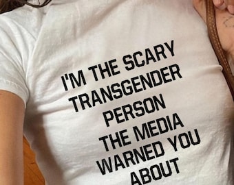 Maglietta spaventosa per persona transgender: divertente maglietta Y2K Queer Pride