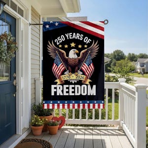 250th Anniversary USA Garden Flag | Eagle Patriotic Yard Decor