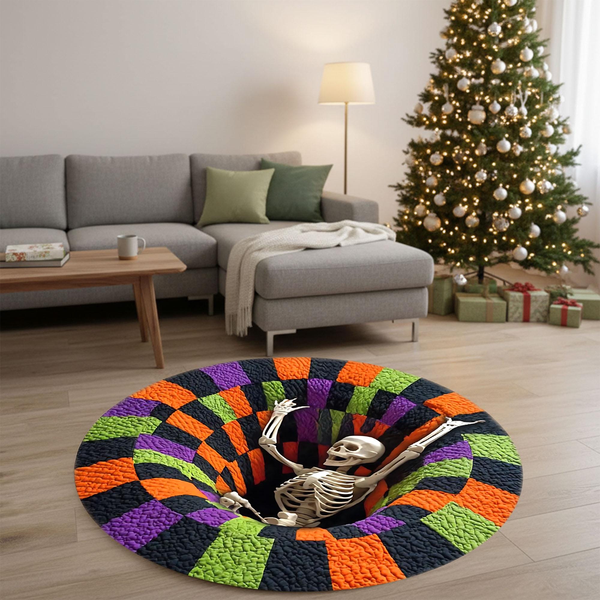 Skeleton Welcome Rug Halloween Skeleton 3D Printed Quilt Rug, Skeleton Welcome Mat, Indoor ...