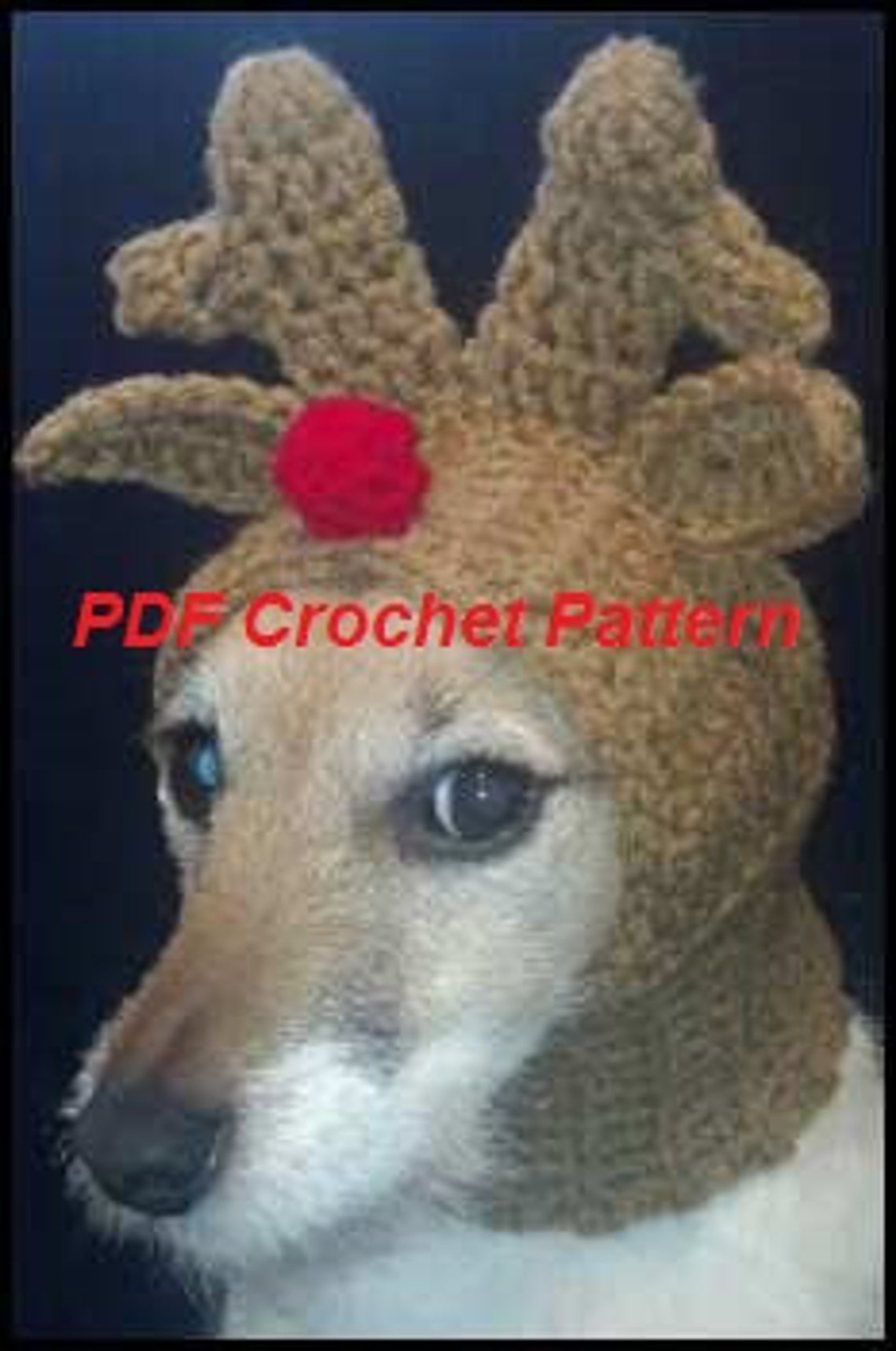 PDF Crochet Pattern for Doggie Reindeer Hat for Small Breed Etsy