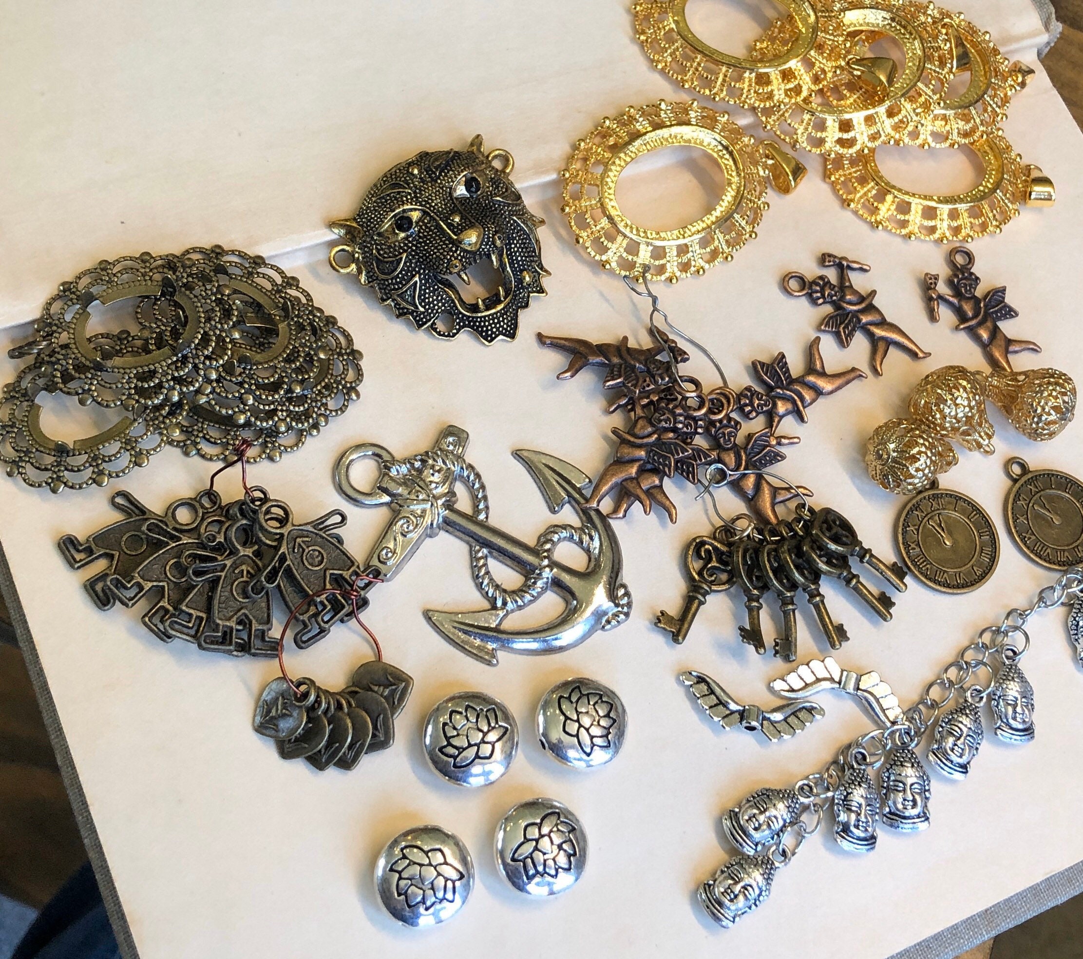 Large Destash Lot of Jewelry Making Supplies Charms Pendant Etsy