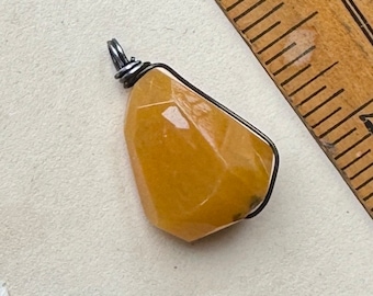 Honey Yellow Agate Nugget Pendant