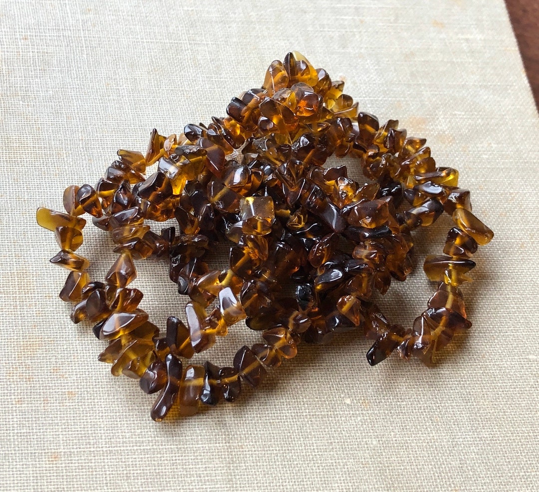 Brown Glass Chip Beads, Long Strand Nugget Beads Etsy