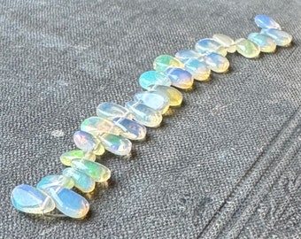 Tiny Opal Briolette Beads, Ethiopian Opal Beads