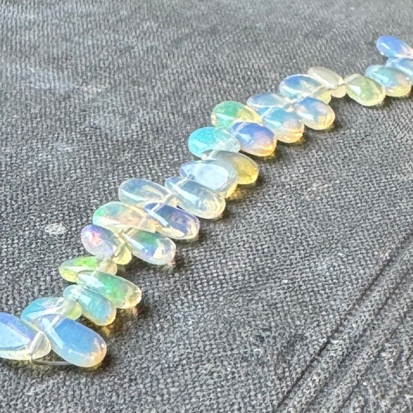 Tiny Opal Briolette Beads, Ethiopian Opal Beads