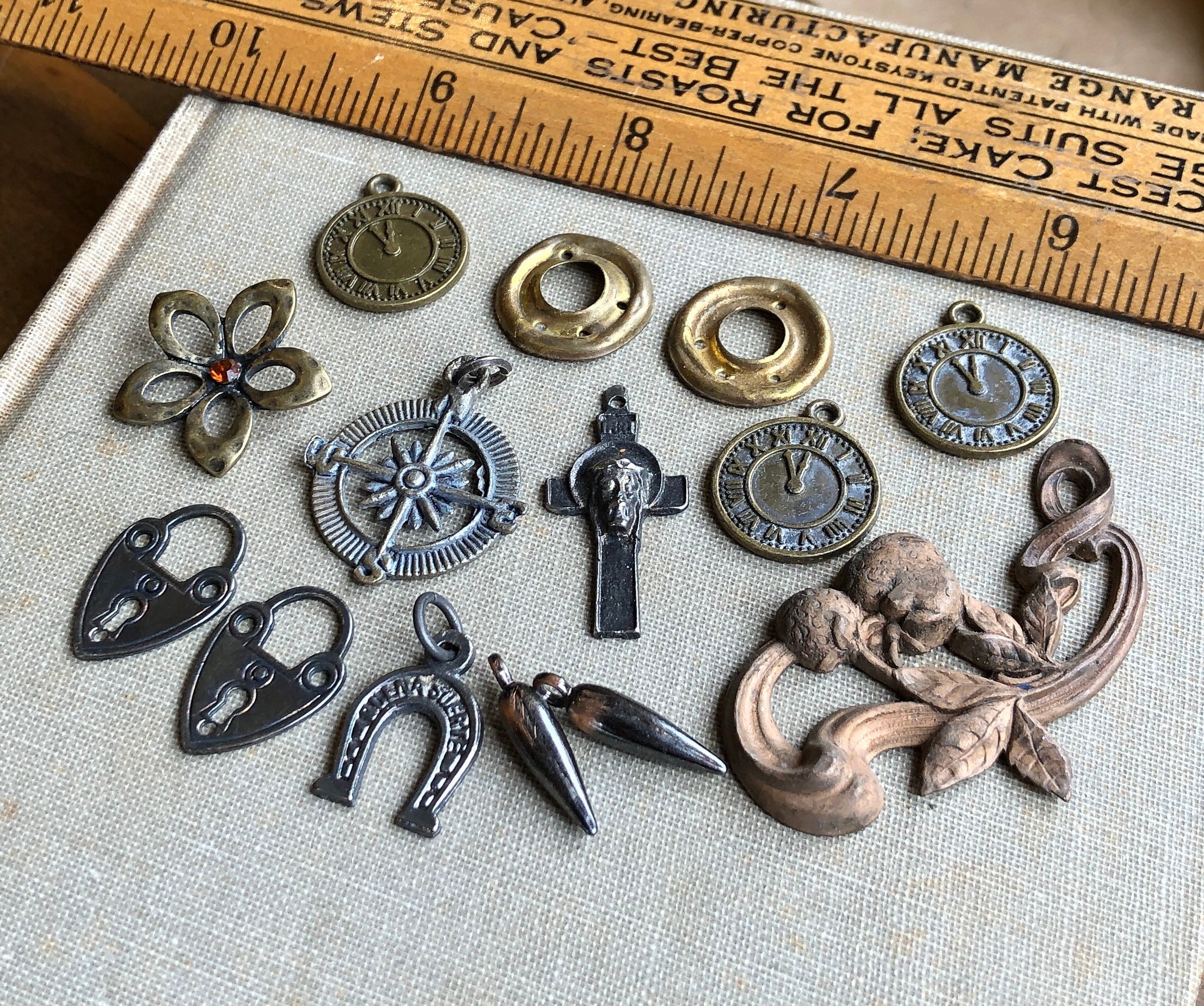 Rustic Metal Charms Set Jewelry Making Supplies Lot Earring Etsy UK