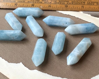 Aquamarine Crystal, Light Blue Aquamarine Crystal Point Bead, Large Pendant Bead