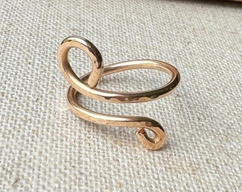 Hammered Bronze Uneven Swirl Ring