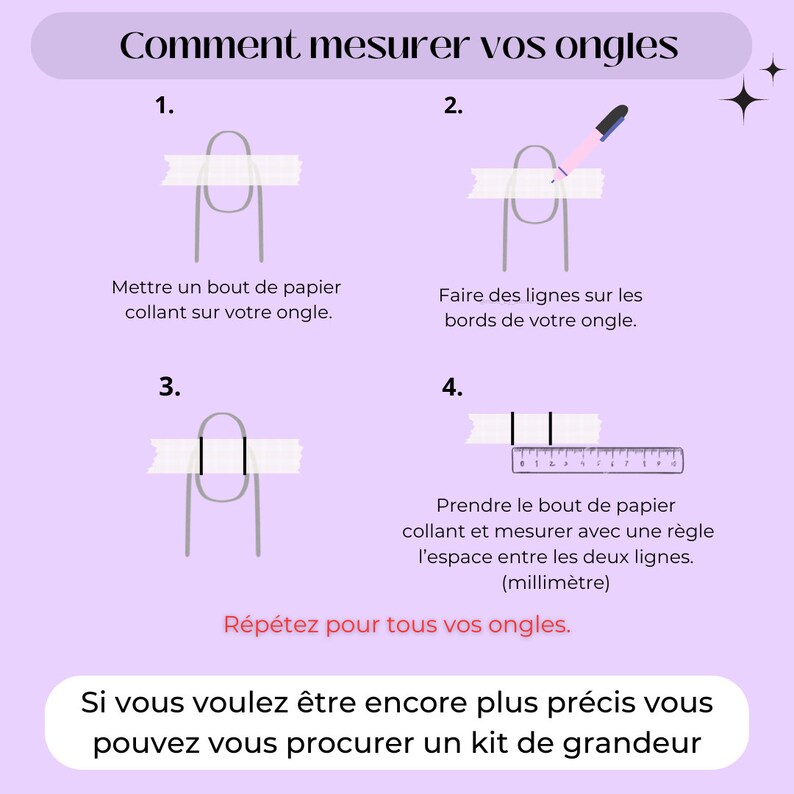 Finger Nail Sizer Ruler Press on Nails 3D Flower - Etsy Canada