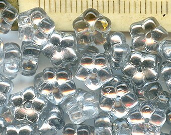 Vetro trasparente Argento Perline fiore (60) Ciambella a forma di vetro Distanziatori 8 mm Rondelle Specchio Posteriore jc flspsil ALTRO DISPONIBILE