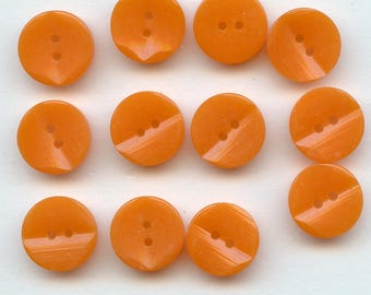 12 Pcs Vintage New Old Stock Casein Japanese Two Tone Orange Marbleized Buttons