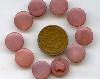 Vintage Lot of (10) Horn Dyed Dusty ROSE Mauvel Buttons 7/16" 9059 MORE AVAILABLE
