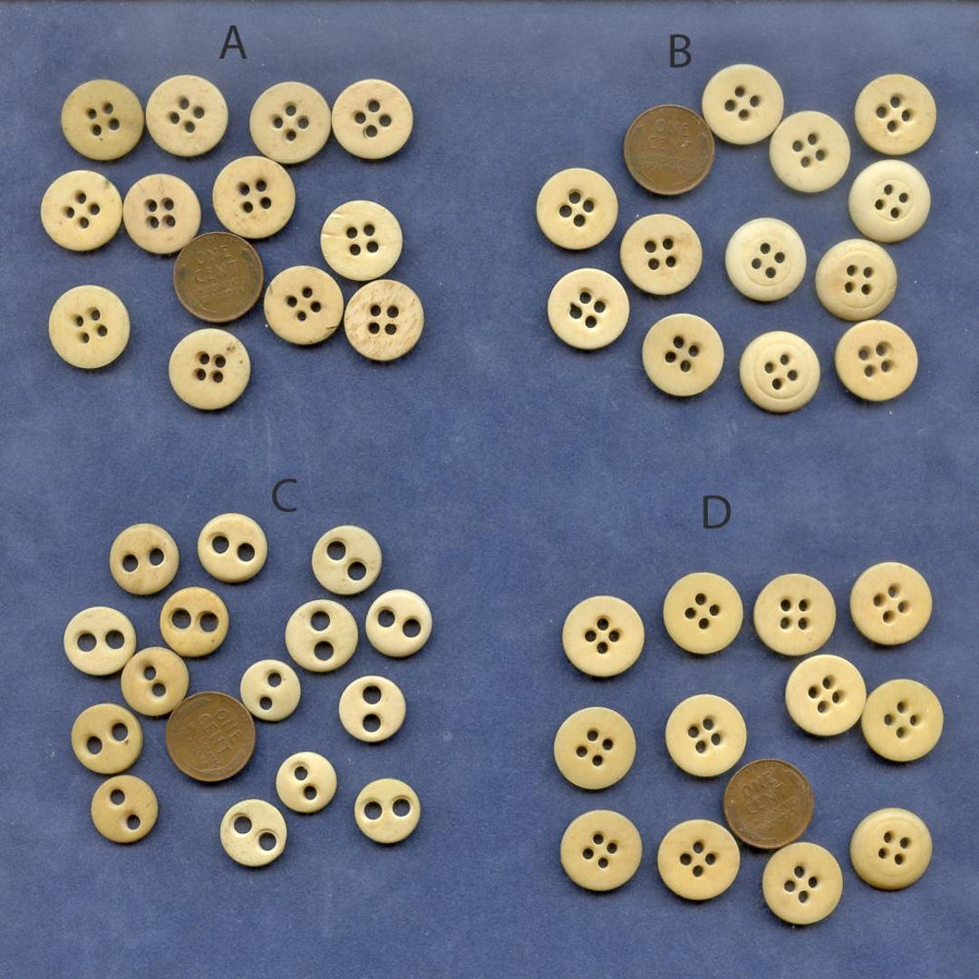CHOICE (1 Lot) Antique Bone Buttons Matching Set of (12) Lot OR Vintage ...