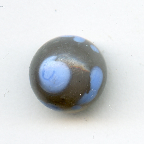 Bouton de superposition gris et bleu victorien en verre forme de boule antique 8384