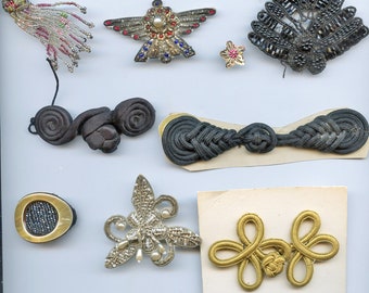 DESTASH Lot of Antique and Victorian embellishments, Trim, Closures and Shiny Things Beaded #9279