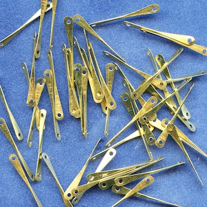 Raw Brass Connectors 2 hole Twisted for Chain, Earrings, Jewelry etc. Lot of (50)  Vintage 3 mm wide x 25 mm long jc trbc MORE AVAILABLE