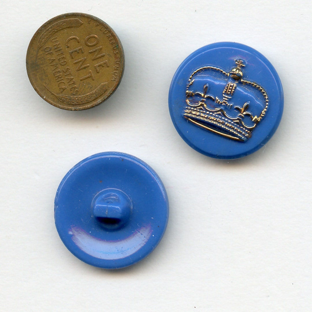 vintage-royal-blue-crown-button-pictorial-gold-luster-7-8-inch-etsy