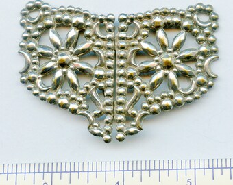 Pressed Steel Two Piece Buckle Metal Antique Victorian Edwardian Vintage 9286