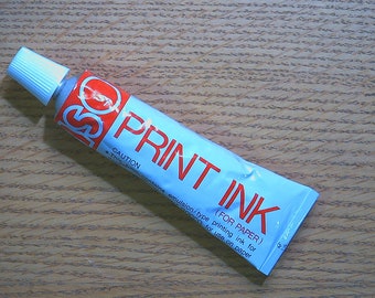 Black, Yellow, Red, or Blue  Riso Print Gocco Ink for Paper - 40cc tube - Partially Used