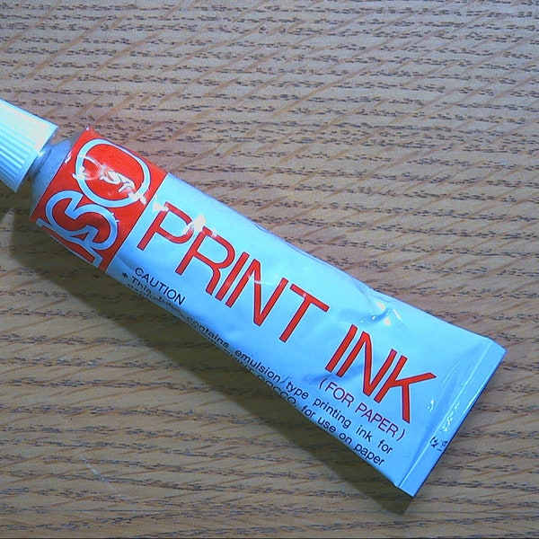 Noir, Jaune, Rouge ou Bleu Riso Print Gocco Ink pour papier - Tube 40cc - Partiellement utilisé