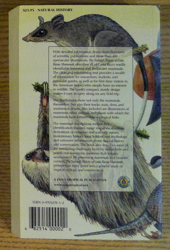 The Natural History of Costa Rican Mammals by Mark Wainwright - Etsy