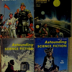 Astounding Science Fiction Set: August 1956, Vol. 57 #6, September 1956, Vol. 58 #1, June 1957 , Vol. 59 #4, June 1947, Vol. 39 #4