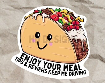 Cute Food Delivery Stickers - Increase Your Tips! TACO