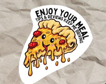 Cute Food Delivery Stickers - Increase Your Tips! PIZZA