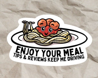 Cute Food Delivery Stickers - Increase Your Tips! SPAGHETTI