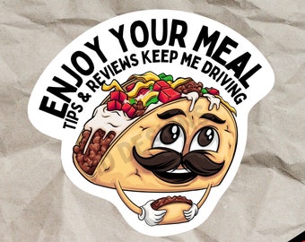 Cute Food Delivery Stickers - Increase Your Tips! CANNIBAL TACO