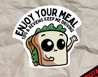 Cute Food Delivery Stickers - Increase Your Tips! SANDWICH