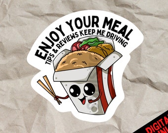 Cute Food Delivery Stickers - Increase Your Tips! CHINESE TAKEOUT