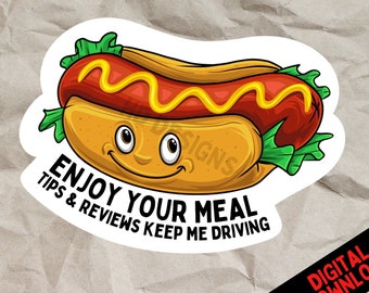 Cute Food Delivery Stickers - Increase Your Tips! HOTDOG