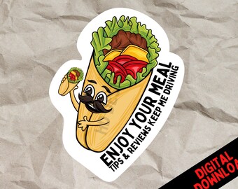 Cute Food Delivery Stickers - Increase Your Tips! BURRITO