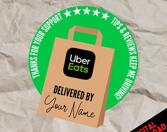 Personalized UberEats Thank You - Digital Download