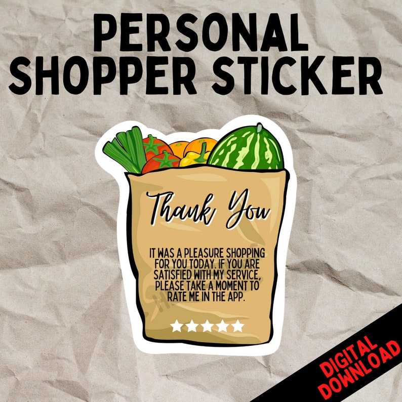 PERSONAL SHOPPER STICKER Increase Your Tips image 1