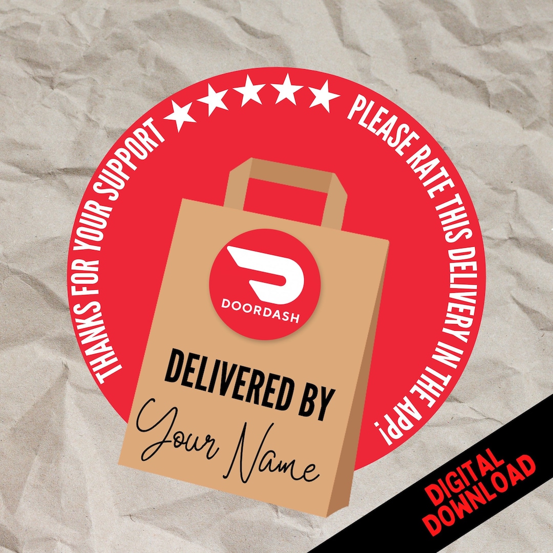 Personalized Doordash Thank You Digital Download Etsy